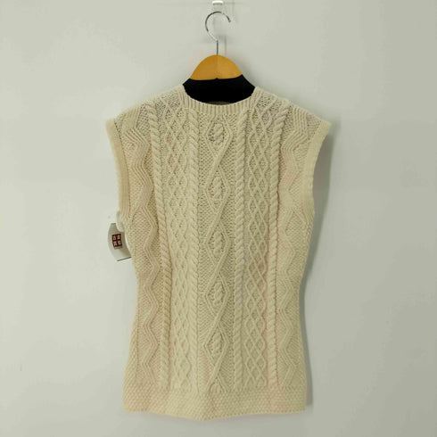 aran woollen mills ウール100% ケーブル編みニットベスト レディース JPN:L