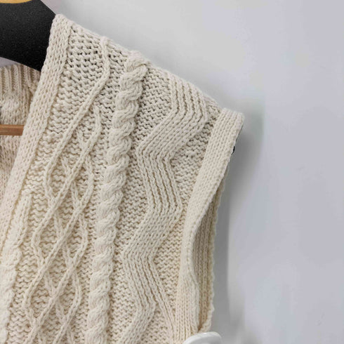 aran woollen mills ウール100% ケーブル編みニットベスト レディース JPN:L