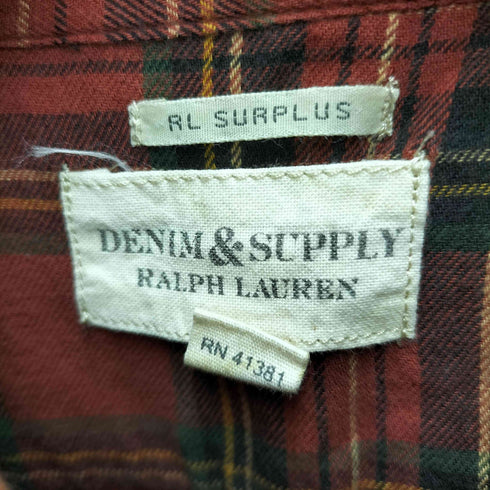 デニムアンドサプライ ラルフローレン DENIM & SUPPLY RALPH LAUREN チェック柄マチ付き長袖シャツ レディース JPN:M