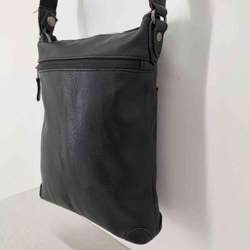 ムスタッシュ MOUSTACHE スクエアレザーショルダーバッグ シボ革 レディース