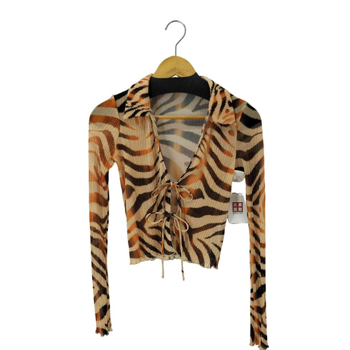 ベルシュカ BERSHKA プリーツ 総柄シアーシャツ レディース JPN:S