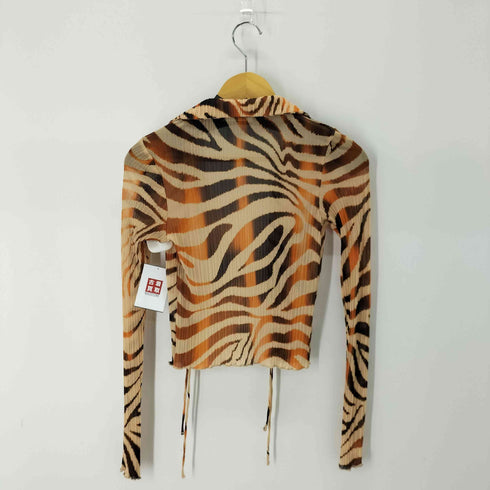 ベルシュカ BERSHKA プリーツ 総柄シアーシャツ レディース JPN:S