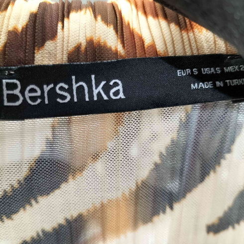 ベルシュカ BERSHKA プリーツ 総柄シアーシャツ レディース JPN:S
