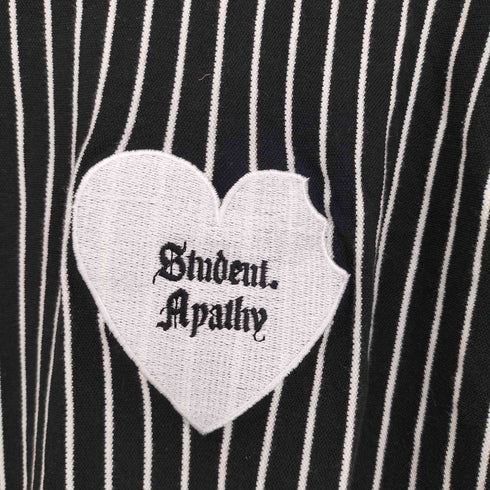 Student Apathy stripe long sleeve t-shirt ストライプ ロンT ハート刺繍 レディース JPN:L
