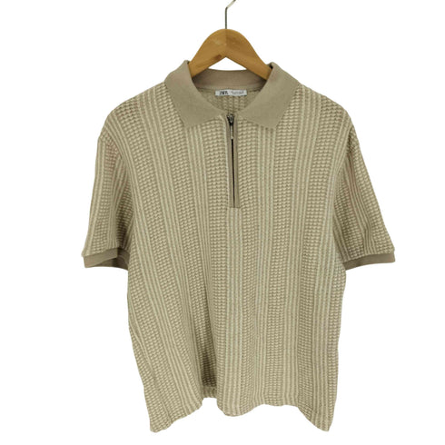 ザラ ZARA TEXTURED ZIP POLO SHIRT ハーフジップ ローゲージ ニット ポロ メンズ import:S