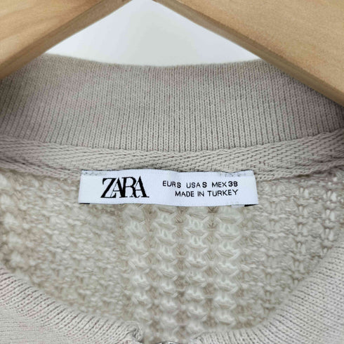 ザラ ZARA TEXTURED ZIP POLO SHIRT ハーフジップ ローゲージ ニット ポロ メンズ import:S