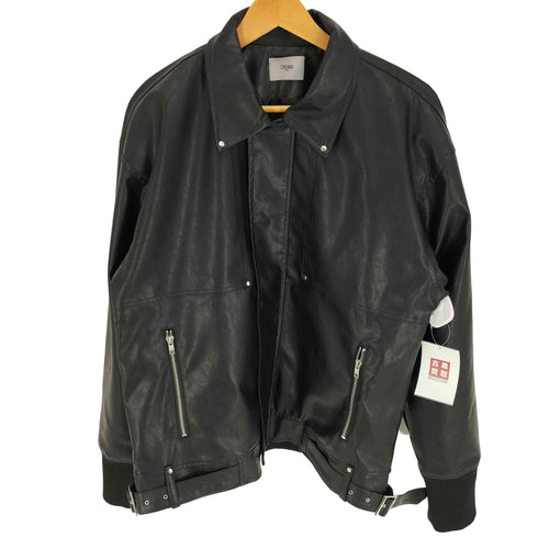 CREARE LINO フェイクレザー ビックシルエット 比翼ブルゾン メンズ JPN:M