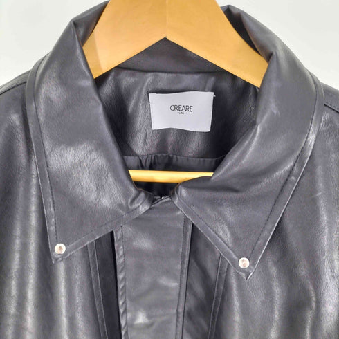 CREARE LINO フェイクレザー ビックシルエット 比翼ブルゾン メンズ JPN:M