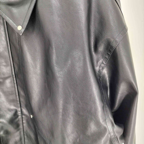 CREARE LINO フェイクレザー ビックシルエット 比翼ブルゾン メンズ JPN:M