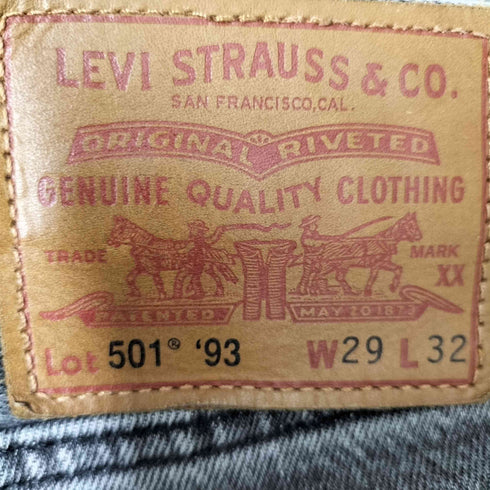 リーバイス Levis PREMIUM 501 '93 ボタン裏3496 刻印 BIGE ブラック ボタンフライ デニム パンツ メンズ W:29 L:32