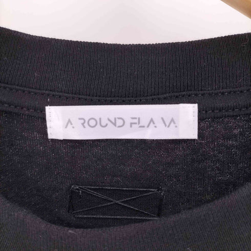 AROUND FLAVA LOVE 刺繍 ロゴプレート クルーネック Tシャツ 韓国 メンズ