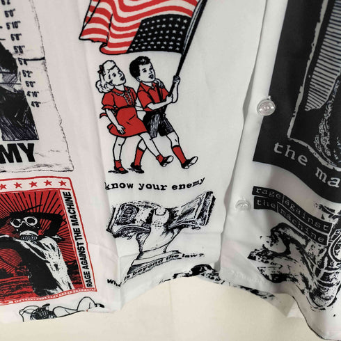 ワコマリア WACKO MARIA 20SS RAGE AGAINST THE MACHINE HAWAIIAN SHIRTS レイジアゲインストザマシーン 開襟 ループカラー 総柄 アロハシャツ メンズ XL