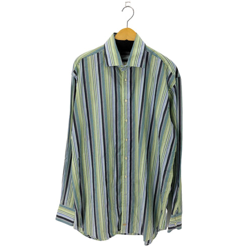 THOMAS DEAN マルチカラーストライプL/Sシャツ オーバーサイズ 襟芯 メンズ JPN:XL