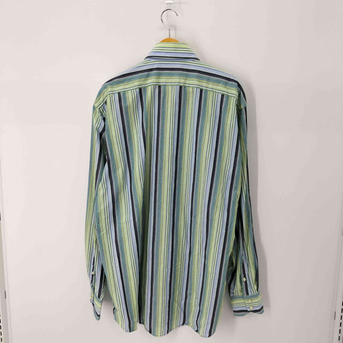 THOMAS DEAN マルチカラーストライプL/Sシャツ オーバーサイズ 襟芯 メンズ JPN:XL