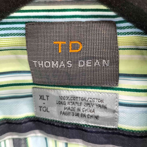 THOMAS DEAN マルチカラーストライプL/Sシャツ オーバーサイズ 襟芯 メンズ JPN:XL