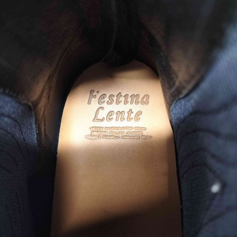 festina lente サイドゴアウエスタンヒールブーツ 本革 オールハンドメイド メンズ JPN:25.5