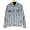 ザラ ZARA デニムトラッカージャケット ウォッシュド加工 ダメージ メンズ import:L
