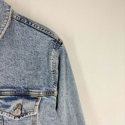 ザラ ZARA デニムトラッカージャケット ウォッシュド加工 ダメージ メンズ import:L