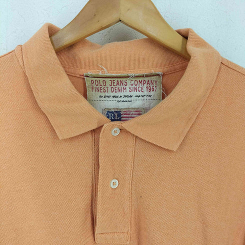 ポロジーンズカンパニーラルフローレン POLO JEANS COMPANY RALPH LAUREN RL星条旗刺繍 オーバーサイズコットンポロシャツ メンズ import:XXL