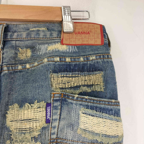 ワナ WANNA L.F.S.E 55 Distressed JEANS クラッシュリペア加工デニムパンツ メンズ 1