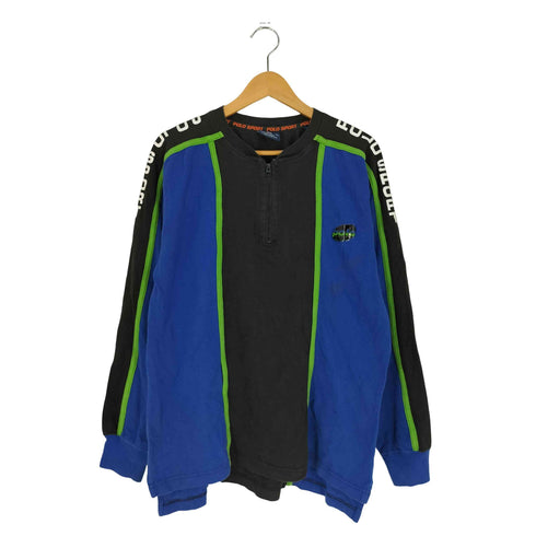 ポロスポーツラルフローレン POLO SPORT RALPH LAUREN アーム ロゴプリント ハーフジップTシャツ ロンT メンズ import:XL