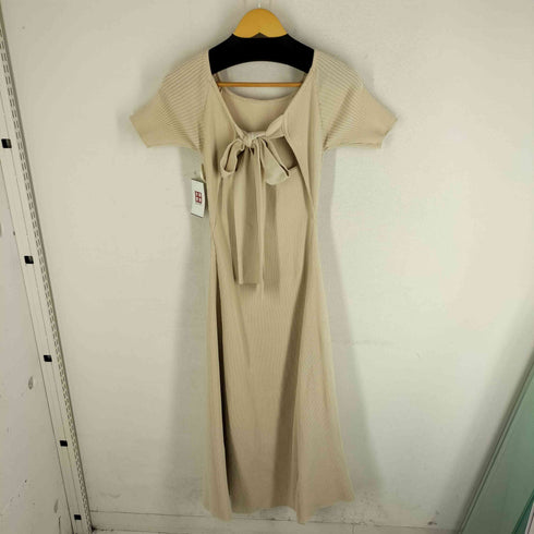 アシーム ACYM Back ribbon knit ワンピース アイボリー レディース FREE