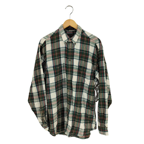エディーバウアー Eddie Bauer 黒タグ後期 BAINBRIDGE FLANNNEL コットンネルシャツ メンズ import:L