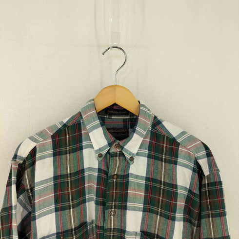 エディーバウアー Eddie Bauer 黒タグ後期 BAINBRIDGE FLANNNEL コットンネルシャツ メンズ import:L