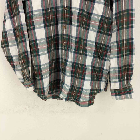 エディーバウアー Eddie Bauer 黒タグ後期 BAINBRIDGE FLANNNEL コットンネルシャツ メンズ import:L