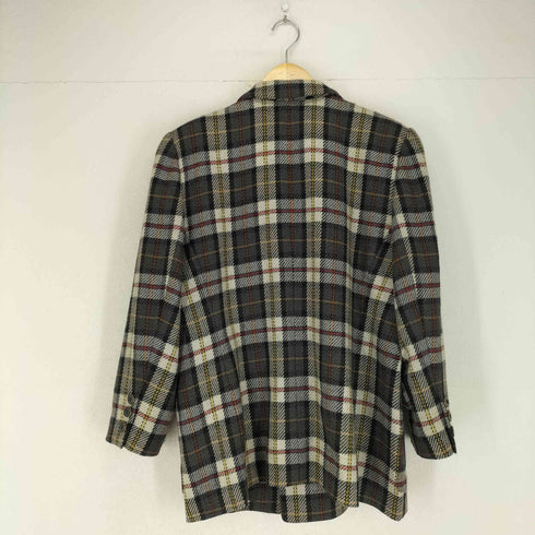 レリアン Leilian MADE IN ITALY チェック柄 ウールダブルテーラードジャケット レディース 15+