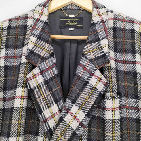 レリアン Leilian MADE IN ITALY チェック柄 ウールダブルテーラードジャケット レディース 15+