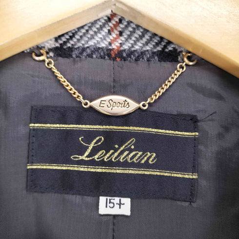レリアン Leilian MADE IN ITALY チェック柄 ウールダブルテーラードジャケット レディース 15+