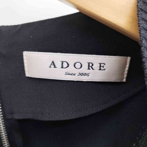 アドーア ADORE バックジップ 異素材切替 ニット ブラウス レディース