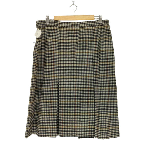 KERRY HOPE MADE IN ENGLAND チェック柄 ウールスカート レディース 90