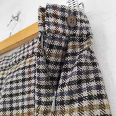 KERRY HOPE MADE IN ENGLAND チェック柄 ウールスカート レディース 90