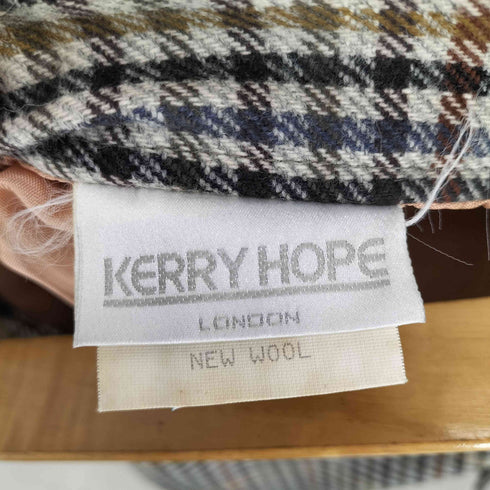 KERRY HOPE MADE IN ENGLAND チェック柄 ウールスカート レディース 90