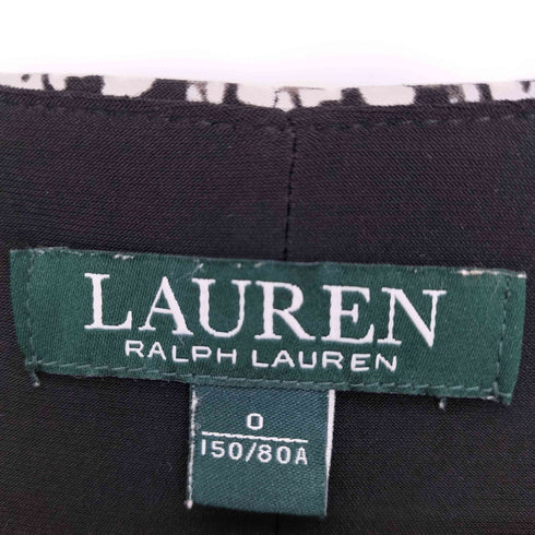 ローレンラルフローレン LAUREN RALPH LAUREN 総柄 ドレープ ひざ丈ワンピース レディース 0 150/80A