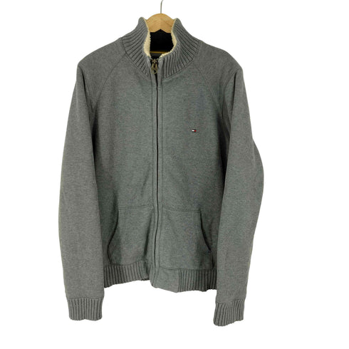 トミーヒルフィガー TOMMY HILFIGER ワンポイントロゴ 裏ボアジップアップジャケット メンズ import:L