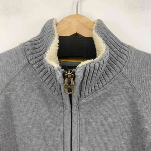 トミーヒルフィガー TOMMY HILFIGER ワンポイントロゴ 裏ボアジップアップジャケット メンズ import:L