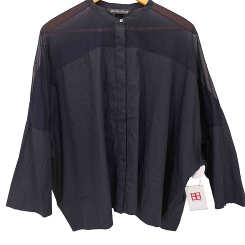 ミズイロインド mizuiro ind stand collar sheer shirt レディース FREE