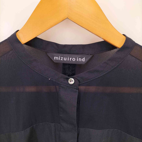 ミズイロインド mizuiro ind stand collar sheer shirt レディース FREE