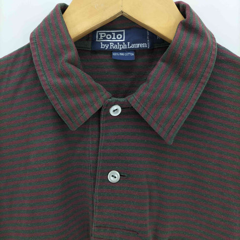 ポロバイラルフローレン Polo by RALPH LAUREN ボーダーコットン半袖シャツ 裾ポニー メンズ JPN:M