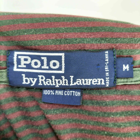 ポロバイラルフローレン Polo by RALPH LAUREN ボーダーコットン半袖シャツ 裾ポニー メンズ JPN:M