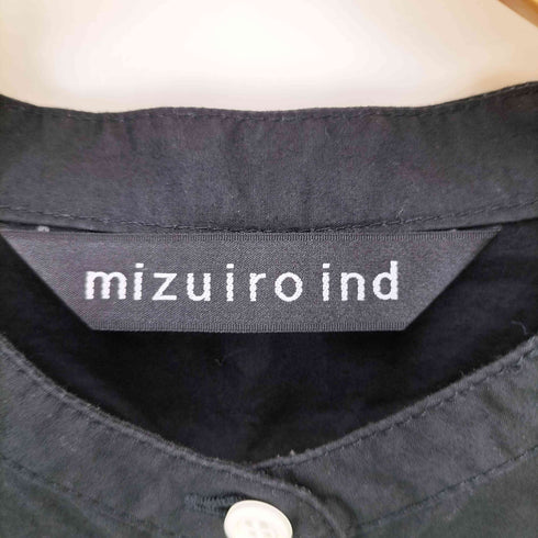 ミズイロインド mizuiro ind カットオフスタンドカラーシャツワンピース レディース FREE