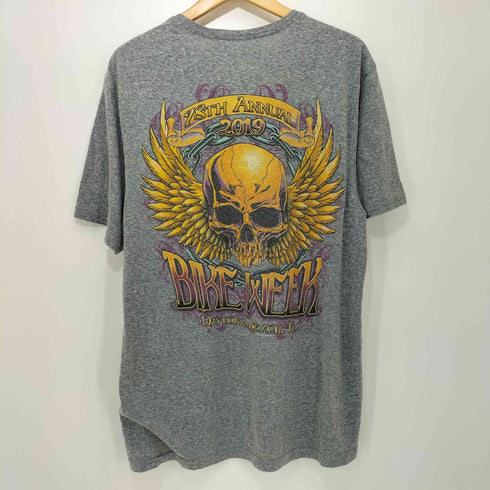 バックスカルプリントTシャツ メンズ L