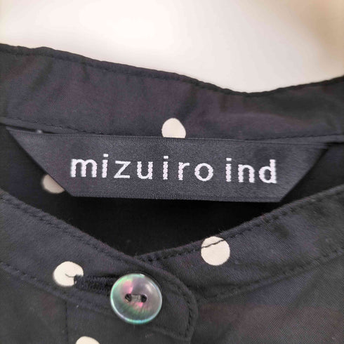 ミズイロインド mizuiro ind ドットスタンドカラーワイドシャツ レディース FREE