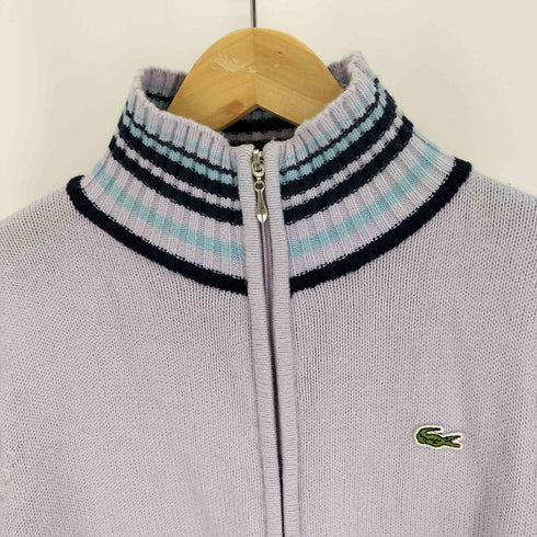 ラコステ LACOSTE ワンポイント 刺繍 リブライン ジップアップ アクリル ニット ドライバーズ レディース 12