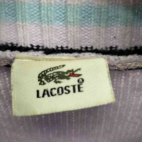 ラコステ LACOSTE ワンポイント 刺繍 リブライン ジップアップ アクリル ニット ドライバーズ レディース 12