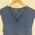 ポロバイラルフローレン Polo by RALPH LAUREN ポニー 刺繍 TUSSAH SILK シルク ケーブル ニット ベスト メンズ import:S