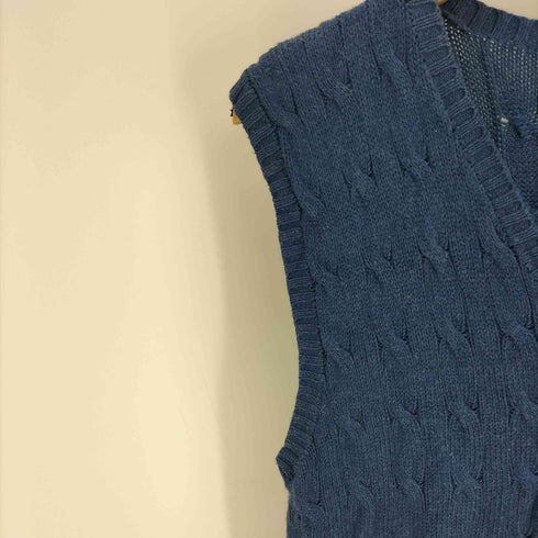 ポロバイラルフローレン Polo by RALPH LAUREN ポニー 刺繍 TUSSAH SILK シルク ケーブル ニット ベスト メンズ import:S